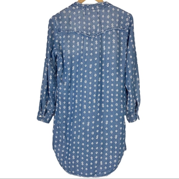 ANTHROPOLOGIE CLOTH & STONE Chambray Mary Lou Shirt Dress XS Coastal Casual - Picture 4 of 15